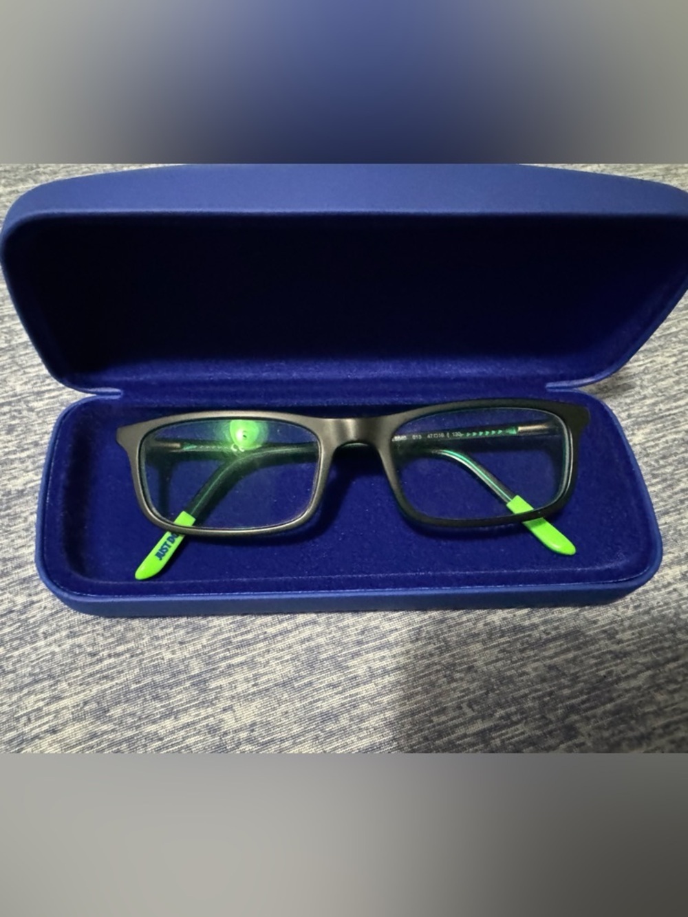 Nike Kids Black and Neon Green Rectangular Eyeglass Frames